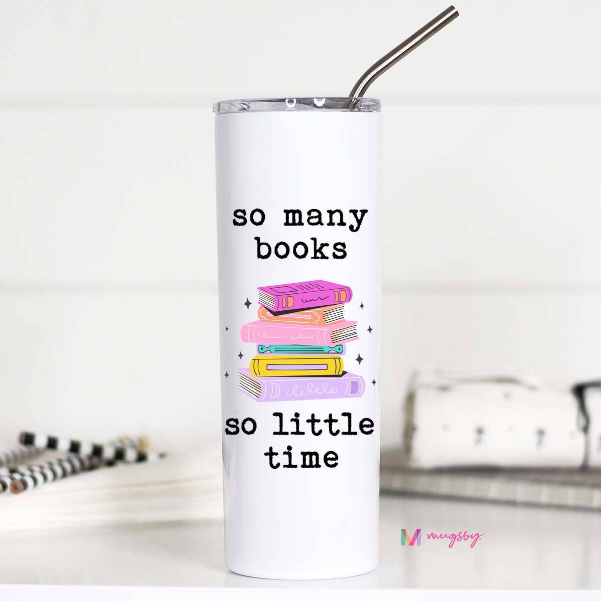 Tall Travel Mug, So Many Books