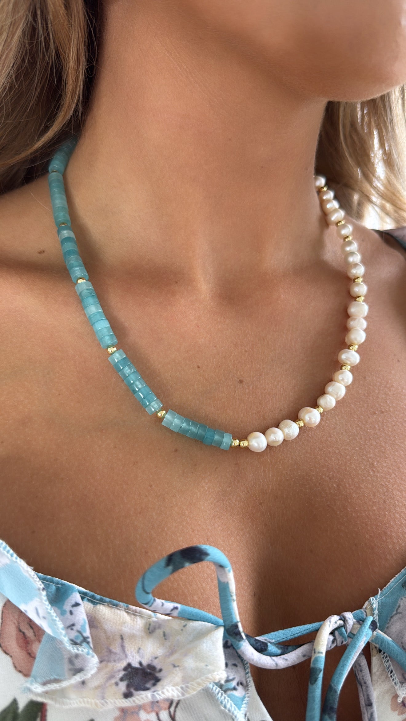 Treasure Jewels: Pretty In Blue Gemstone Necklace