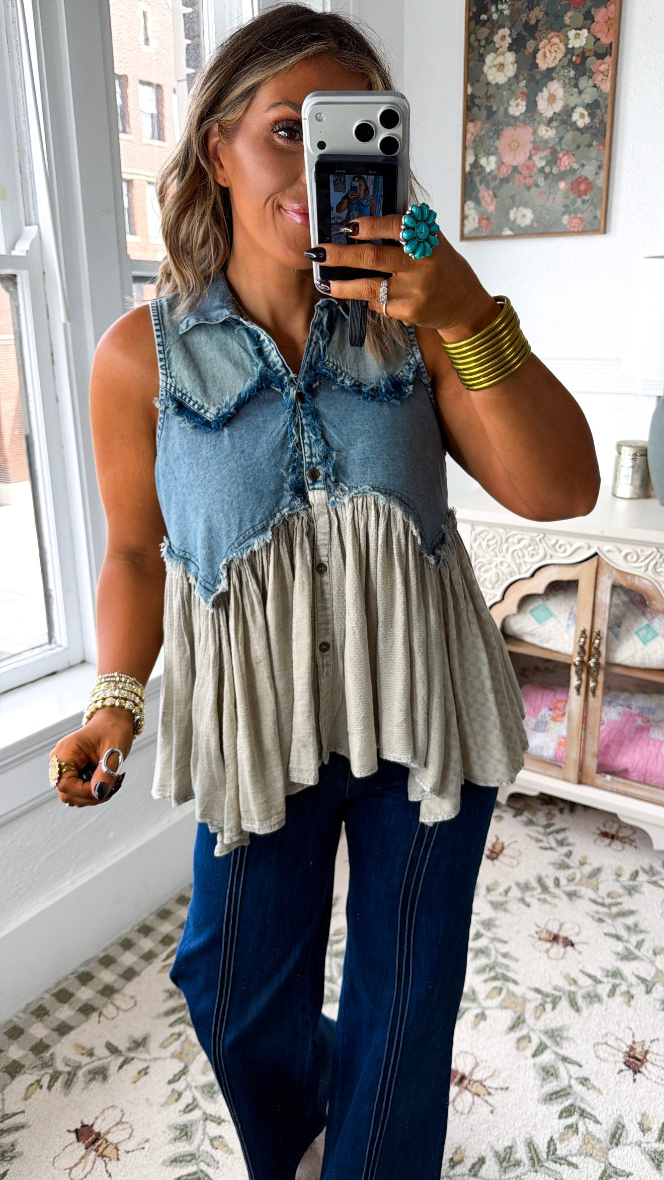 Western way Tank Top, Latte