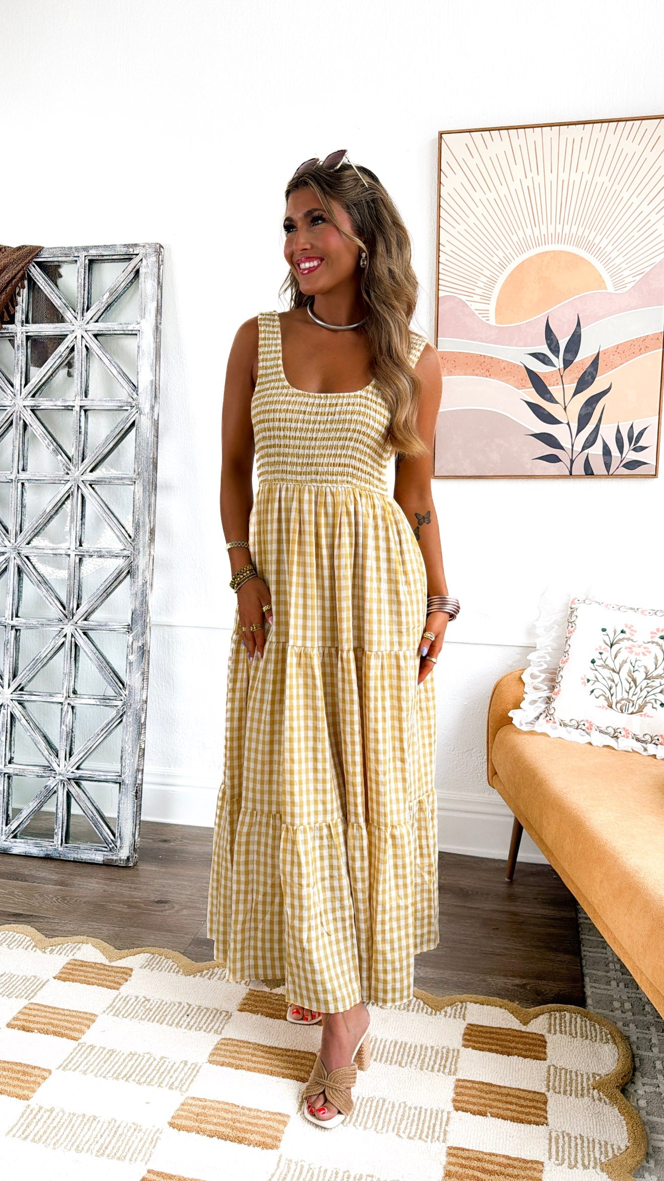 Strawberry Lemonade Maxi Dress, Yellow Multi