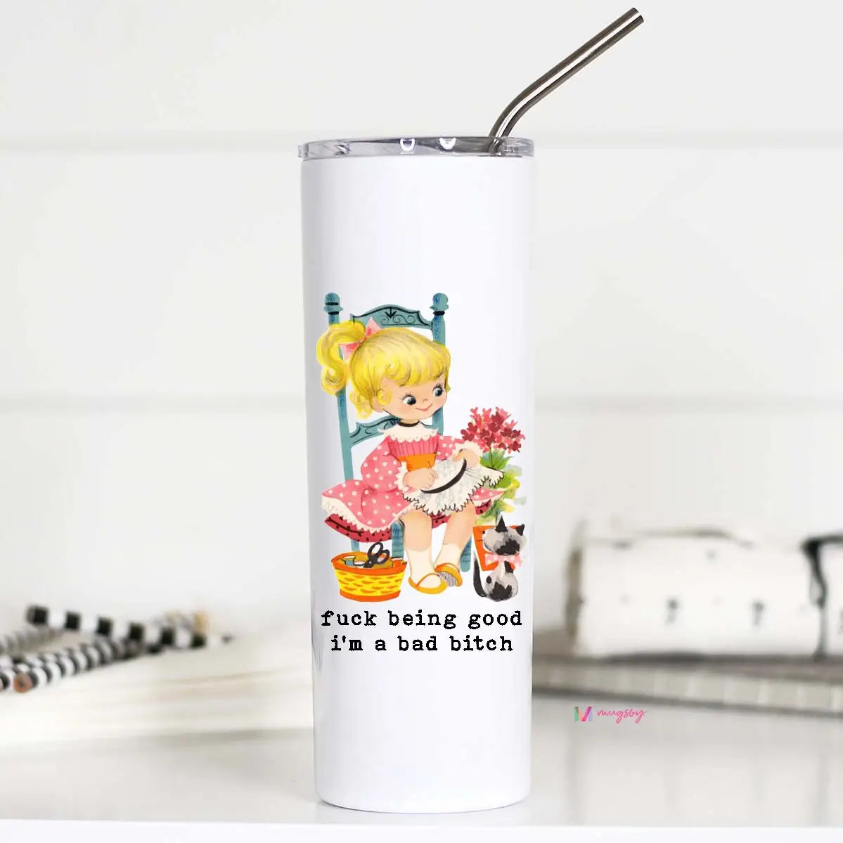 Tall Travel Mug , Bad Bitch