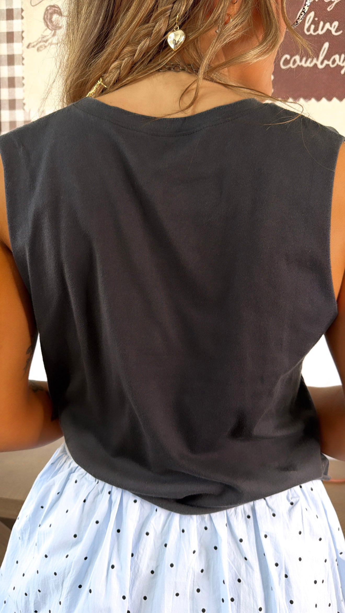 Throwback Cassette Tape Muscle Tee, Vintage Rainbow