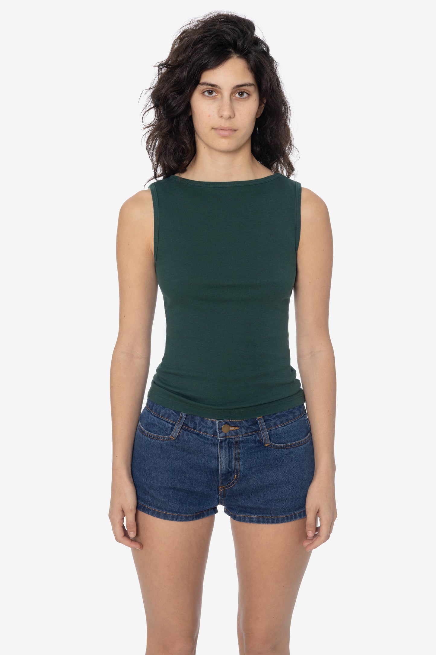 43045 - Baby Rib Sleeveless Boatneck Top