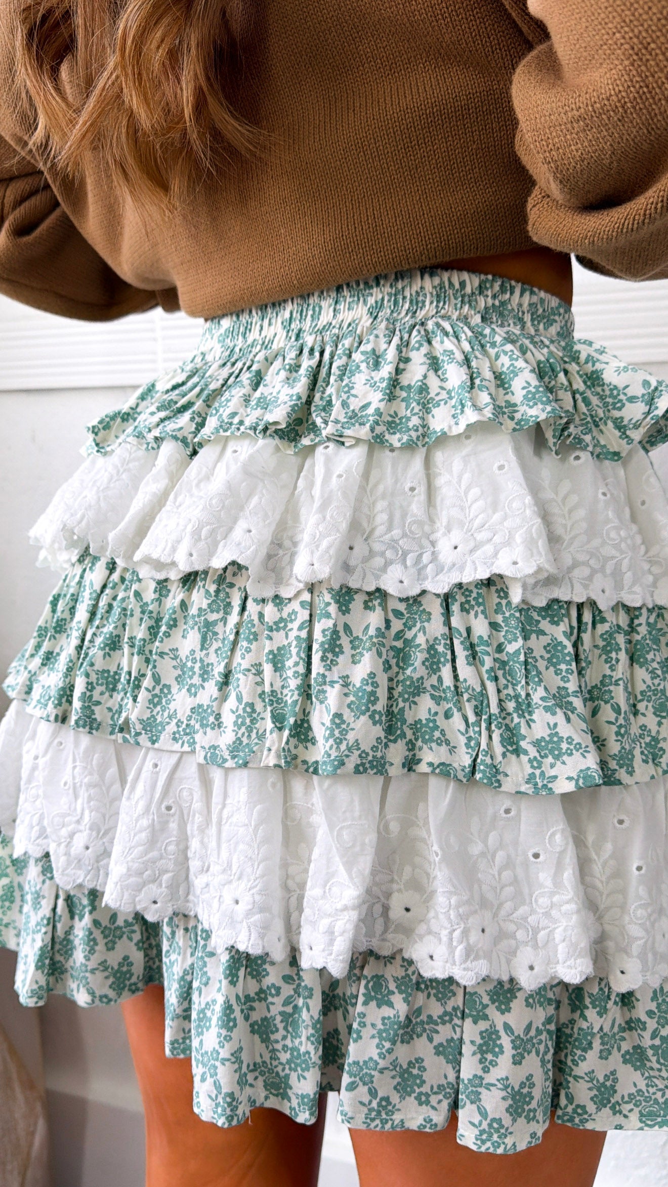 Rosella Tiered Skort, Sage