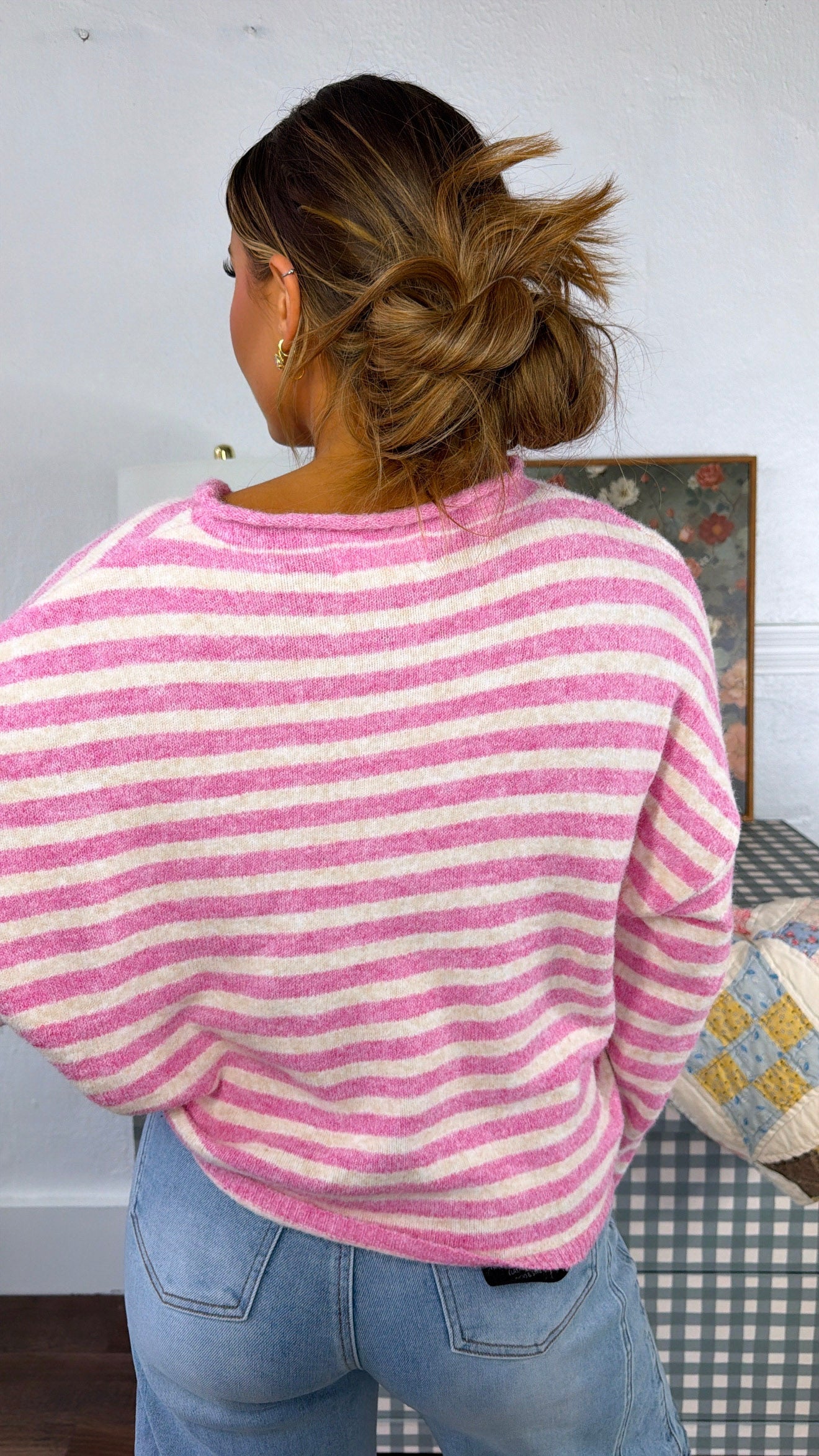 Sweet Stripe Cardigan, Bubblegum