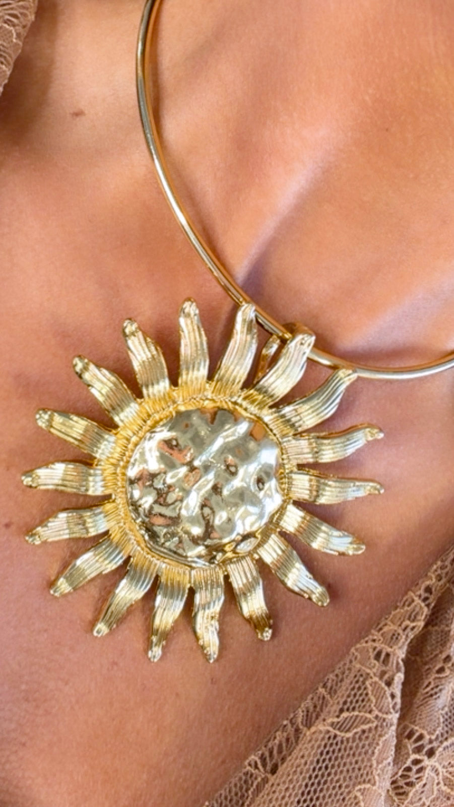 Sunshine Solar Disk Necklace