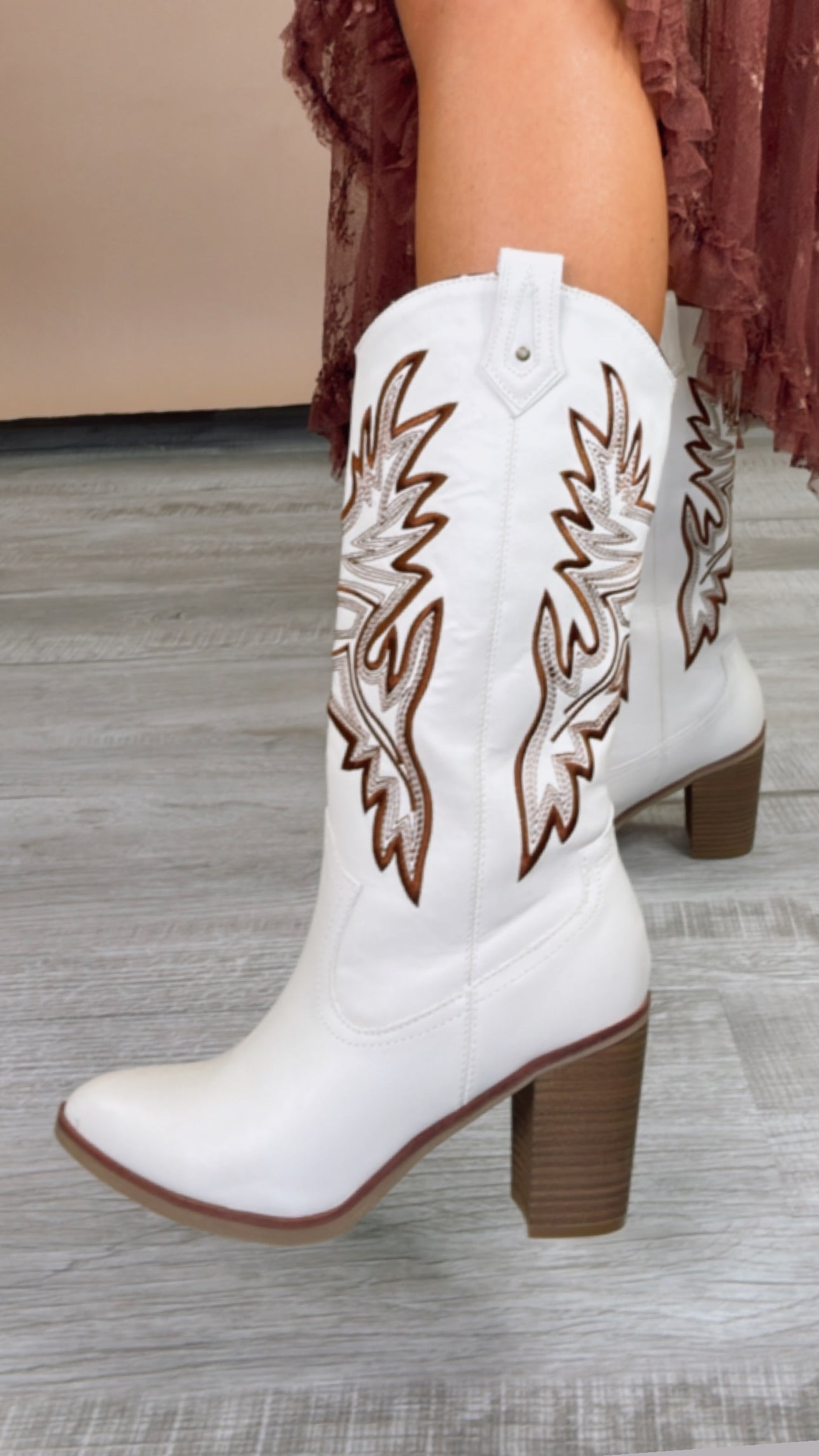 Western Revival Boot, White