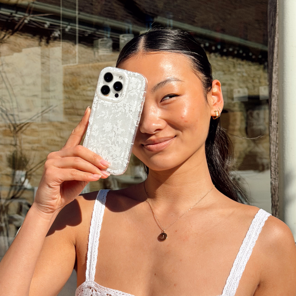 Clear Phone Case - White Lace