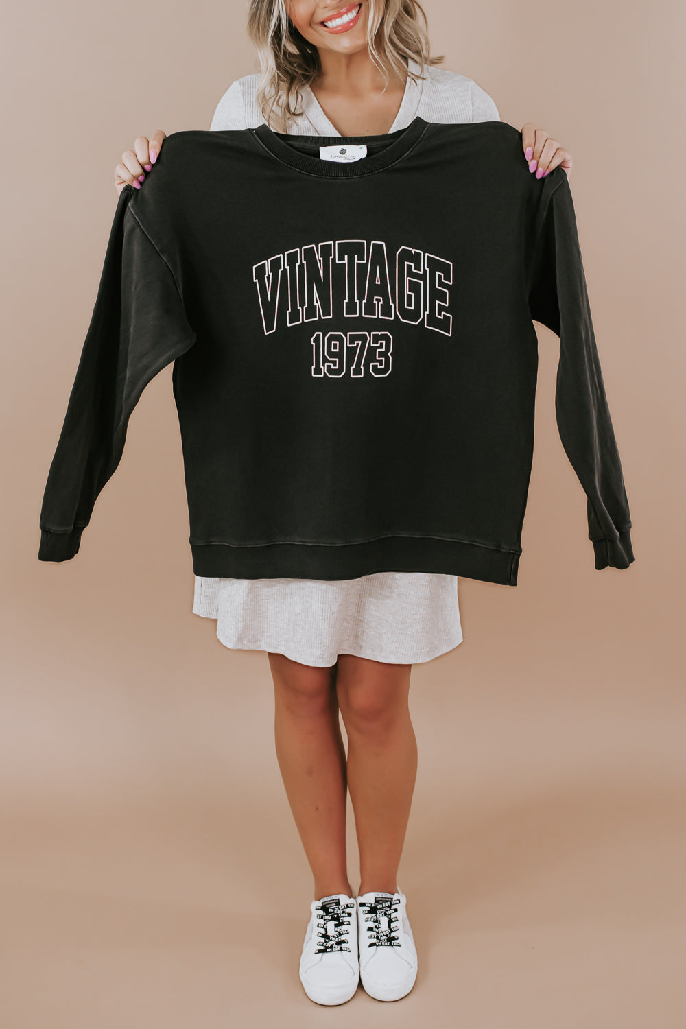 Vintage Sport Crewneck, Charcoal