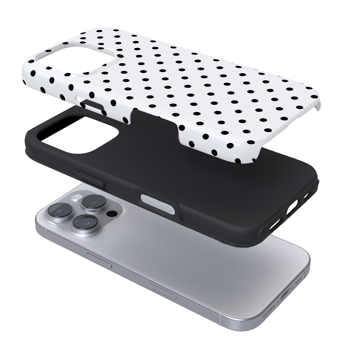 Tough Phone Case - White Polka Dot