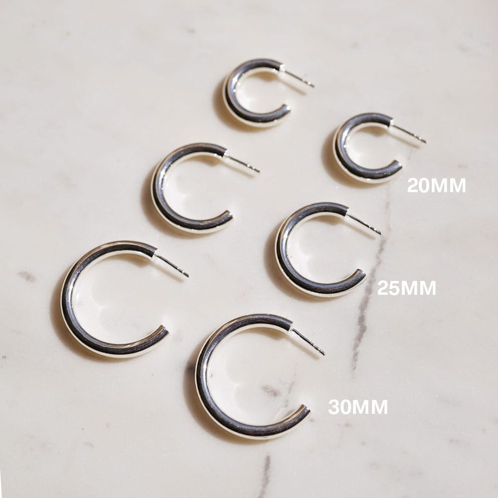 Bold Hoop Earrings Sterling Silver
