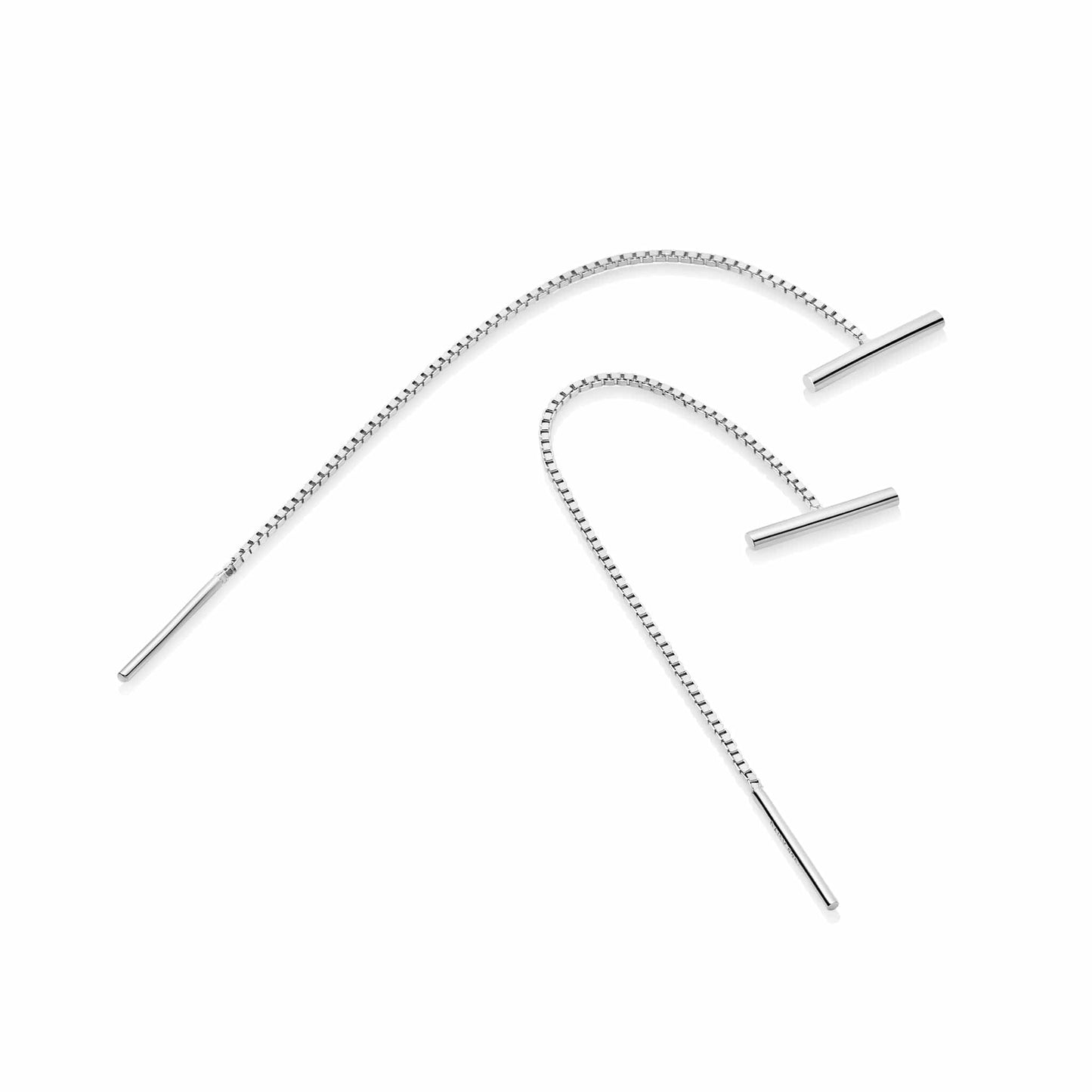 Estée Lalonde T Bar Box Chain Earrings Sterling Silver