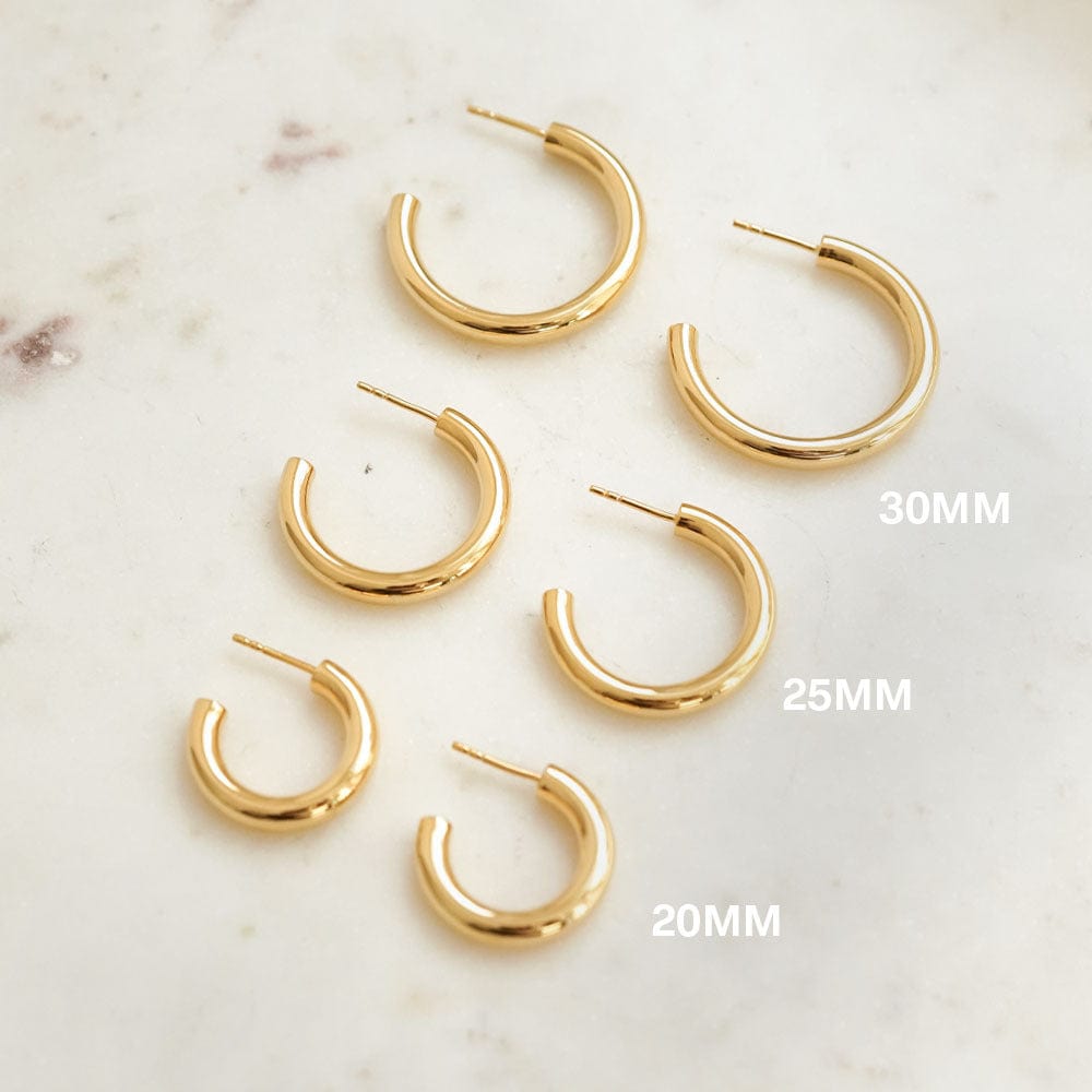 Maxi Bold Hoop Earrings 18ct Gold Plate