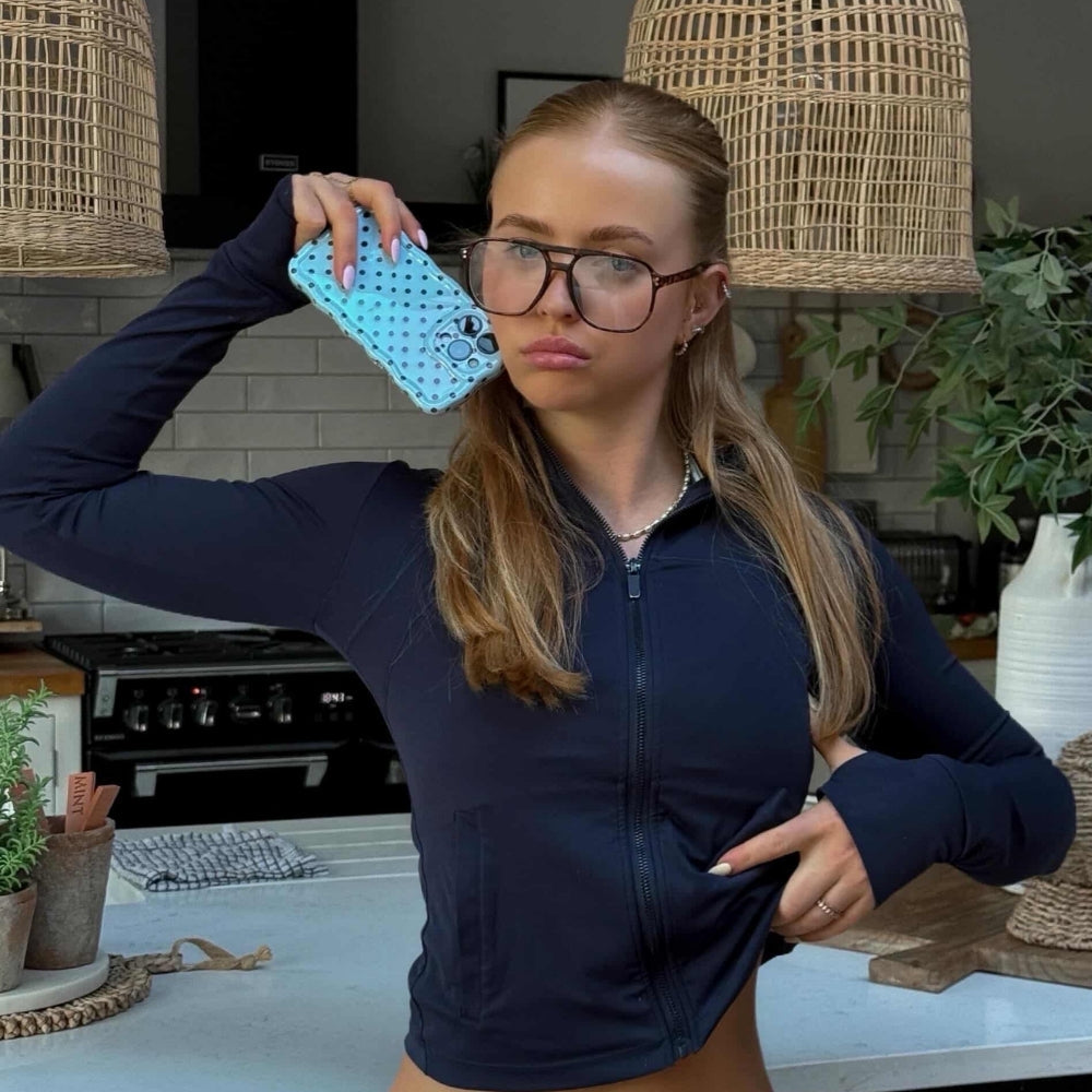 Wavy Phone Case - Powder Blue Polka Dot