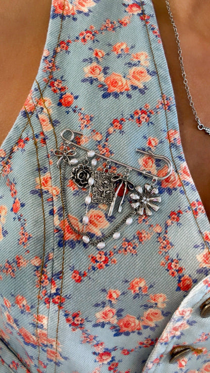 Western Pearl Brooch, Silver