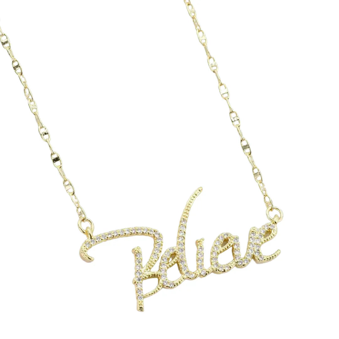 Treasure Jewels: Believe Gold Necklace