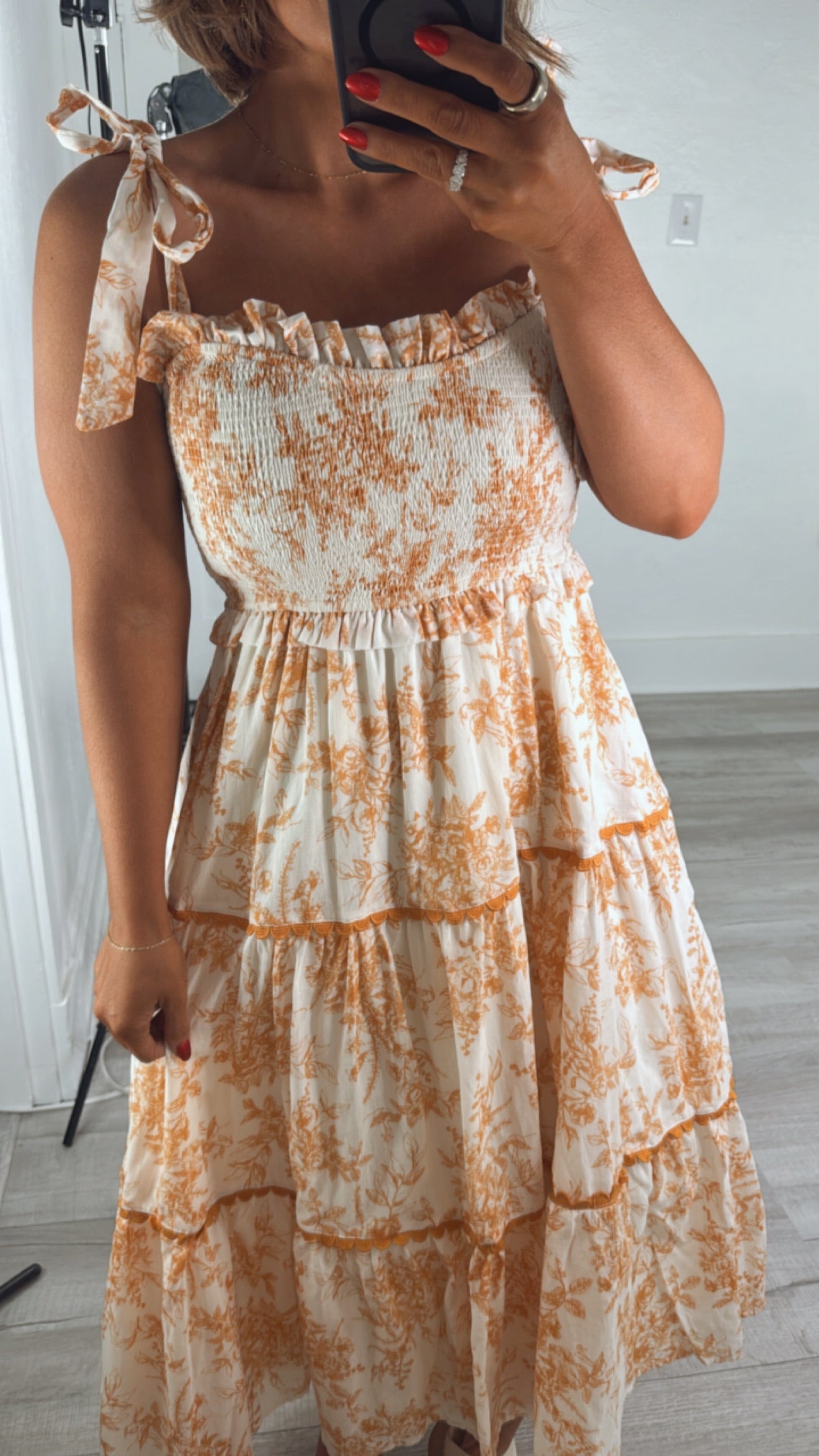 Wanderlust Lace Trim Floral Midi Dress