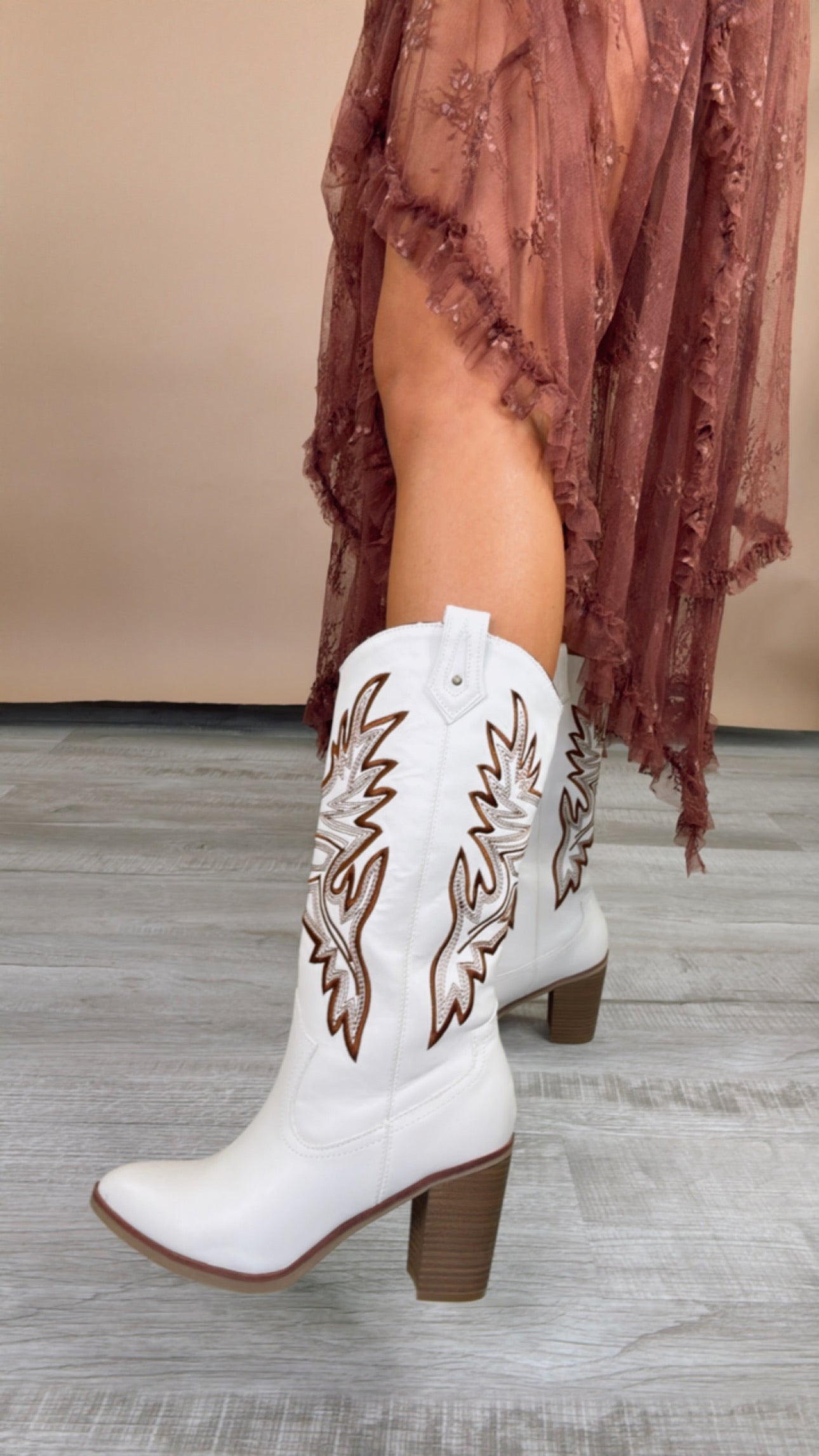 Western Revival Boot, White