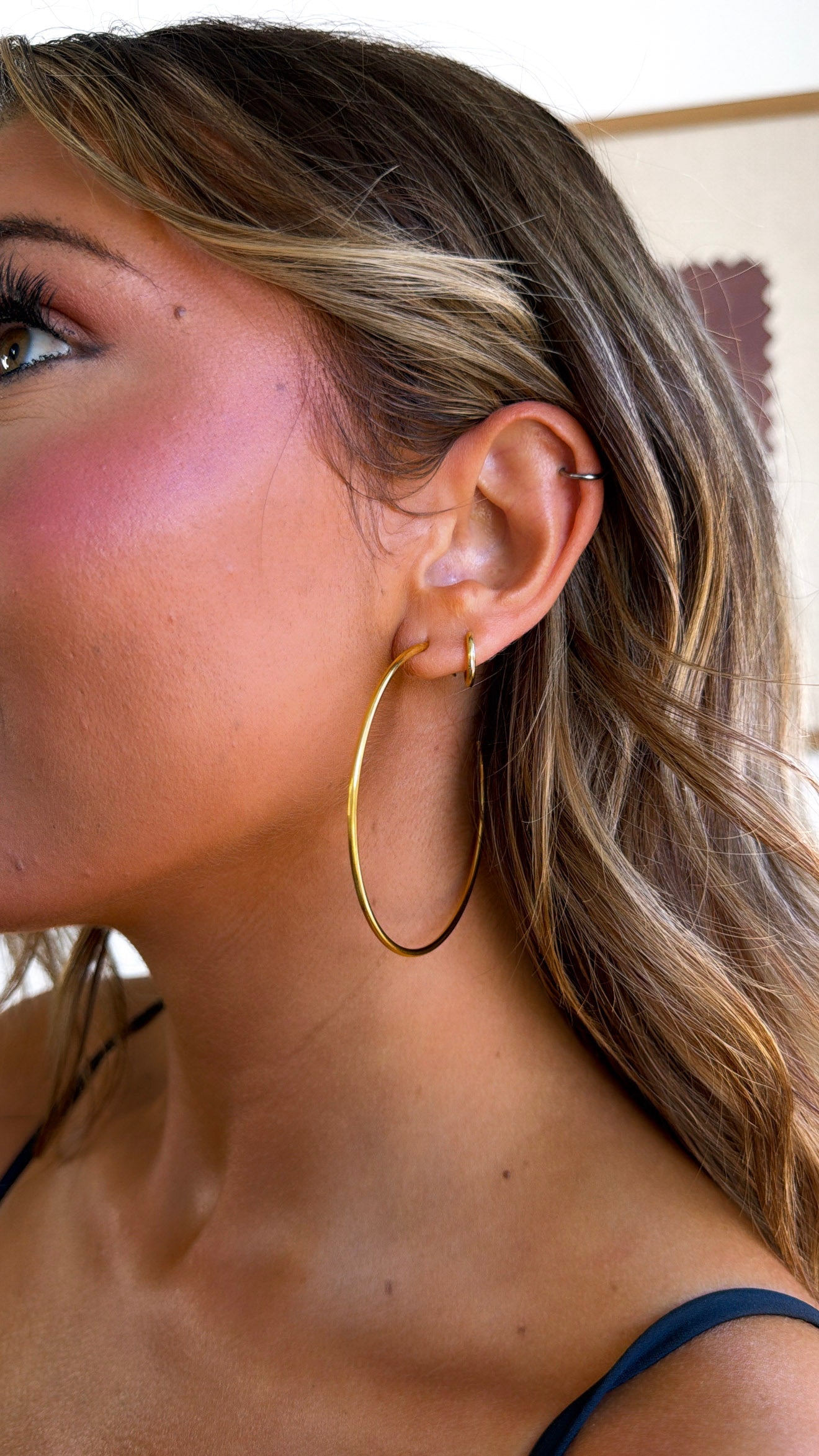 Thin Large Hoop Earring