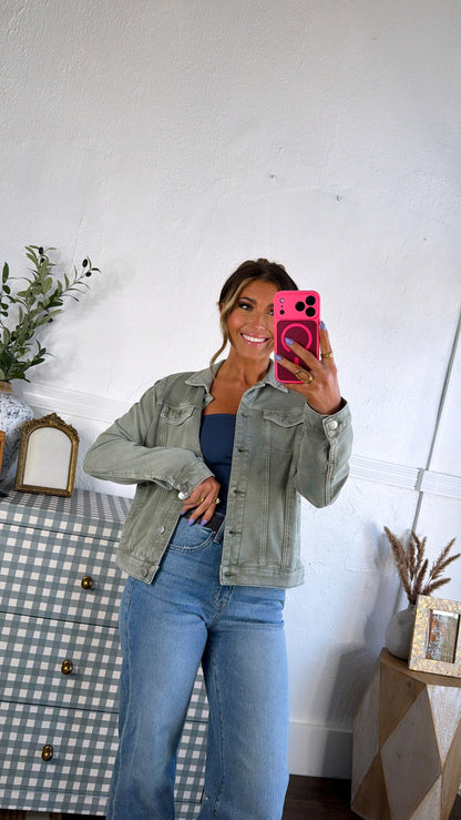 Spring Washed Jacket, Fern