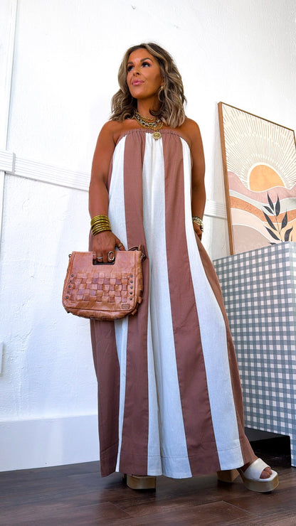 Sun Pop Jumpsuit, Choco/Cream