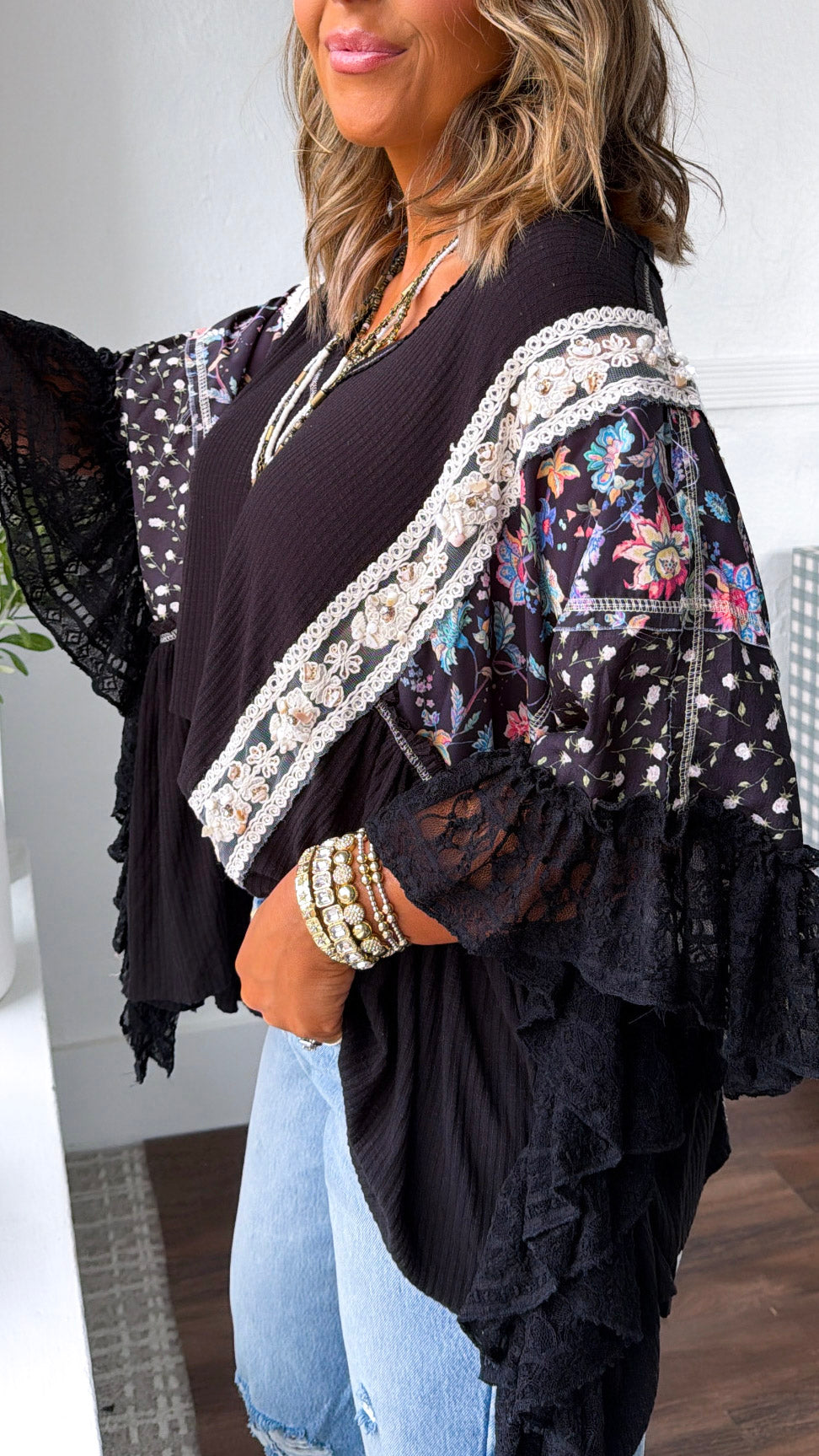 Savannah Wildflower Blouse, Black