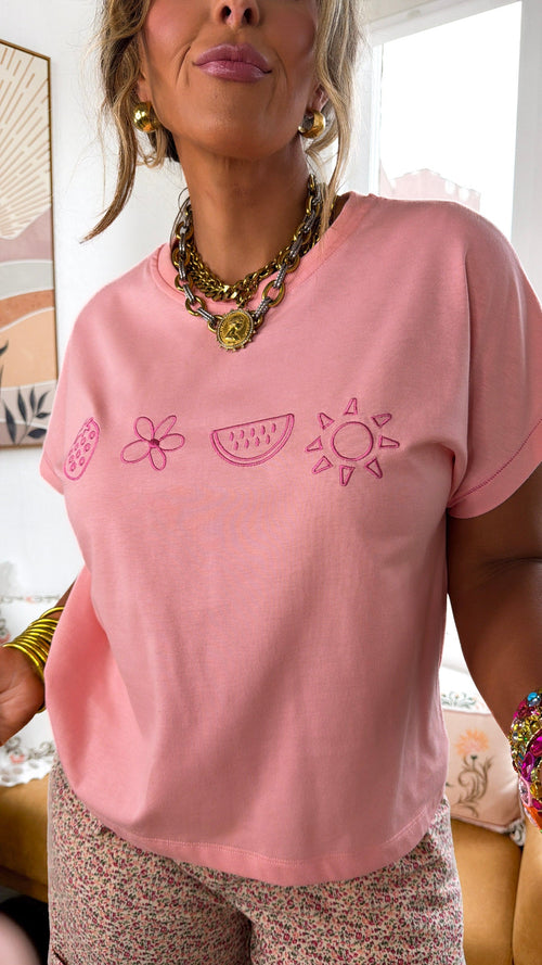 Summer Essential Tee, Melon/Punch