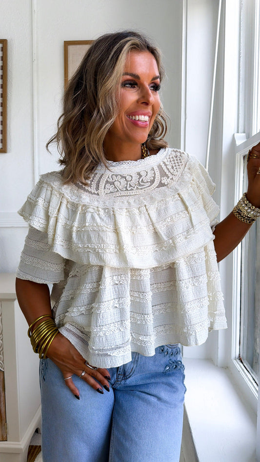 Trail Bloom Blouse, Cream