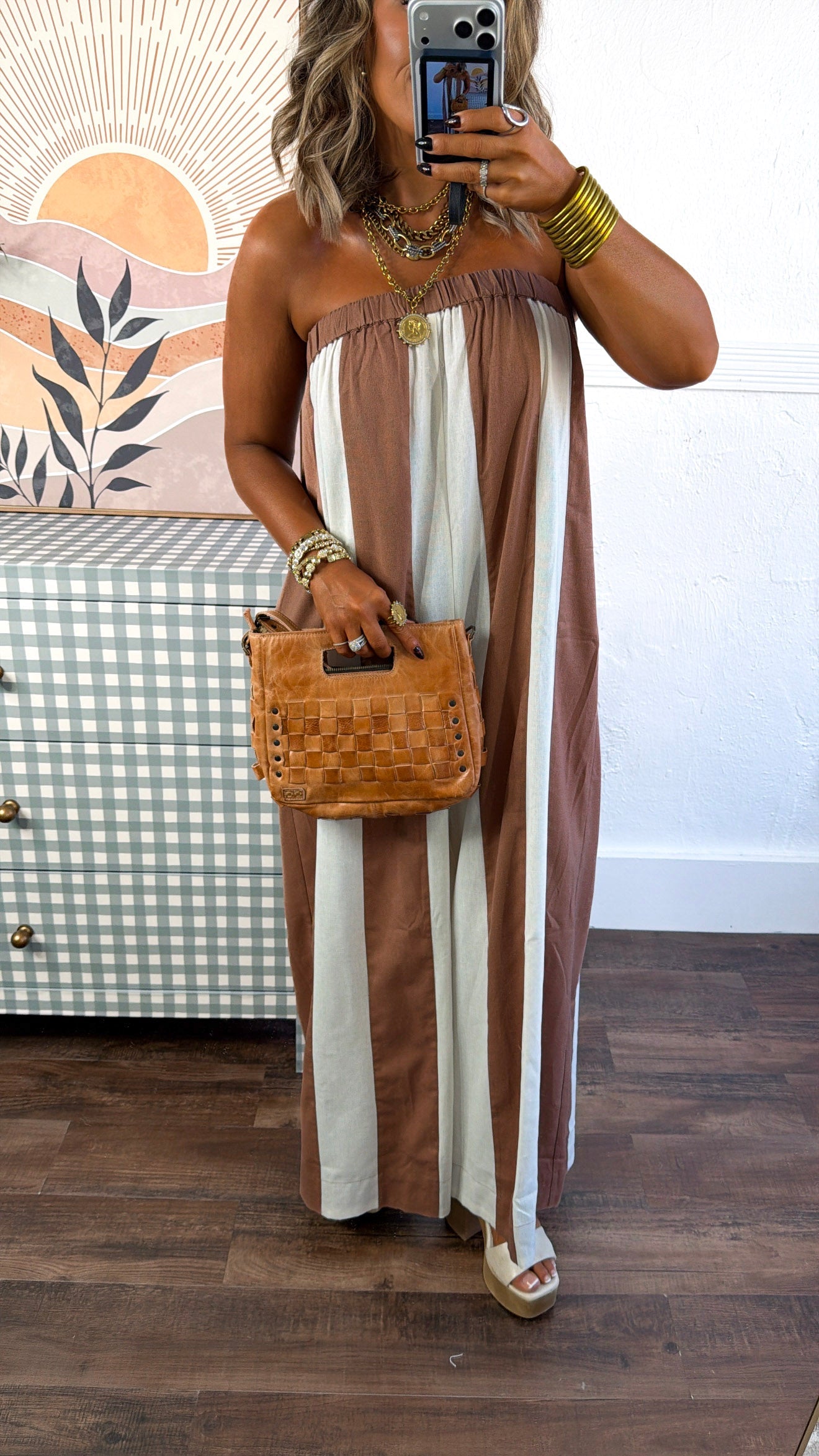 Sun Pop Jumpsuit, Choco/Cream