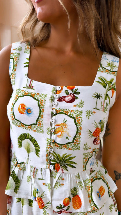 Wild Coconut Patchwork Blouse, Ivory