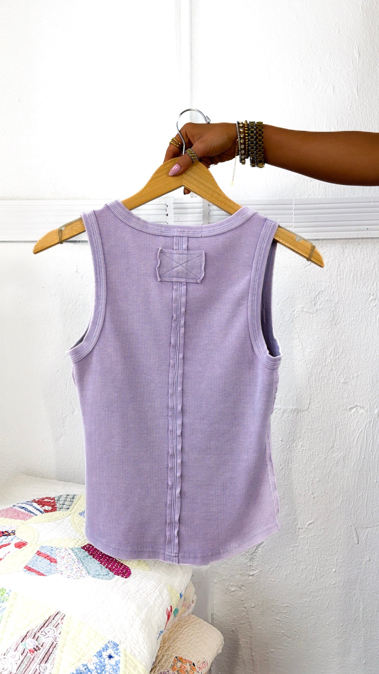 Simply Ribbed Tank Top, Lavender Haze