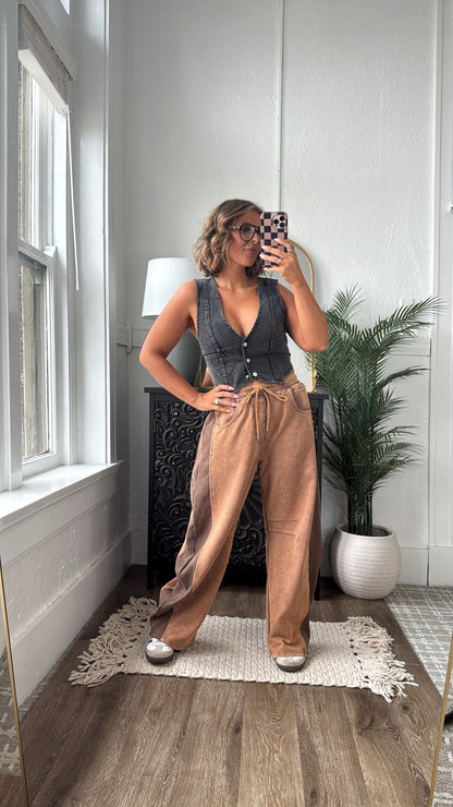 Trend Setter Barrel Leg Sweatpant, Brown