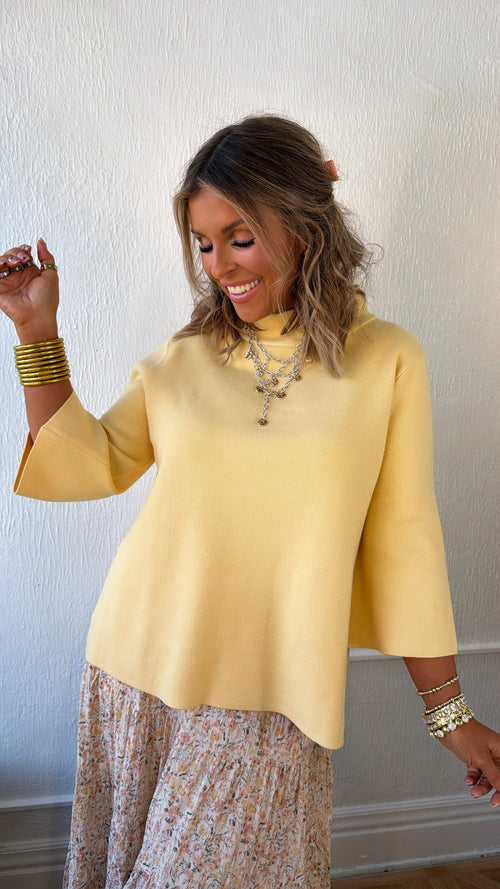 Slate Edit Knit Sweater, Mellow Yellow