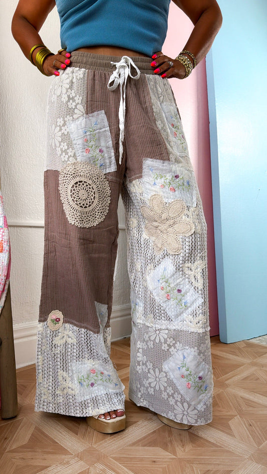 Sunset Patch Relaxed Pant, Choco Stripe