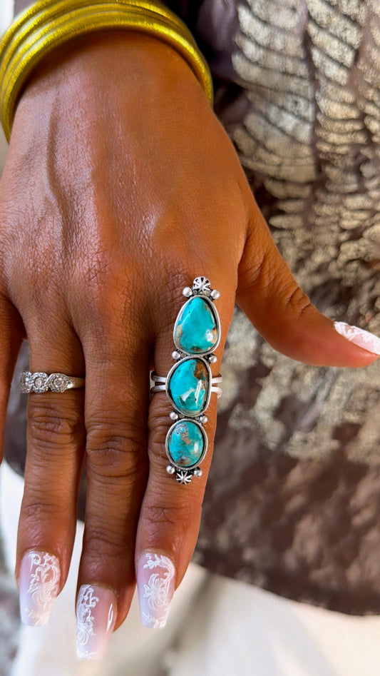 Triple Stone Adjustable Ring