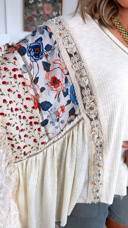 Savannah Wildflower Blouse, Natural