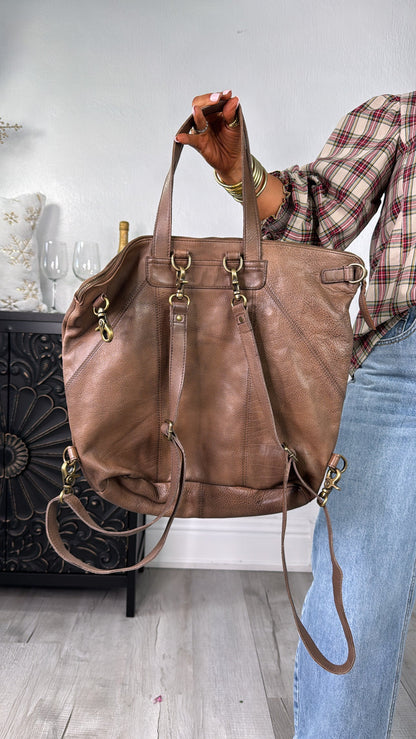 Saddle Up Convertible Tote/ Backpack , Brown