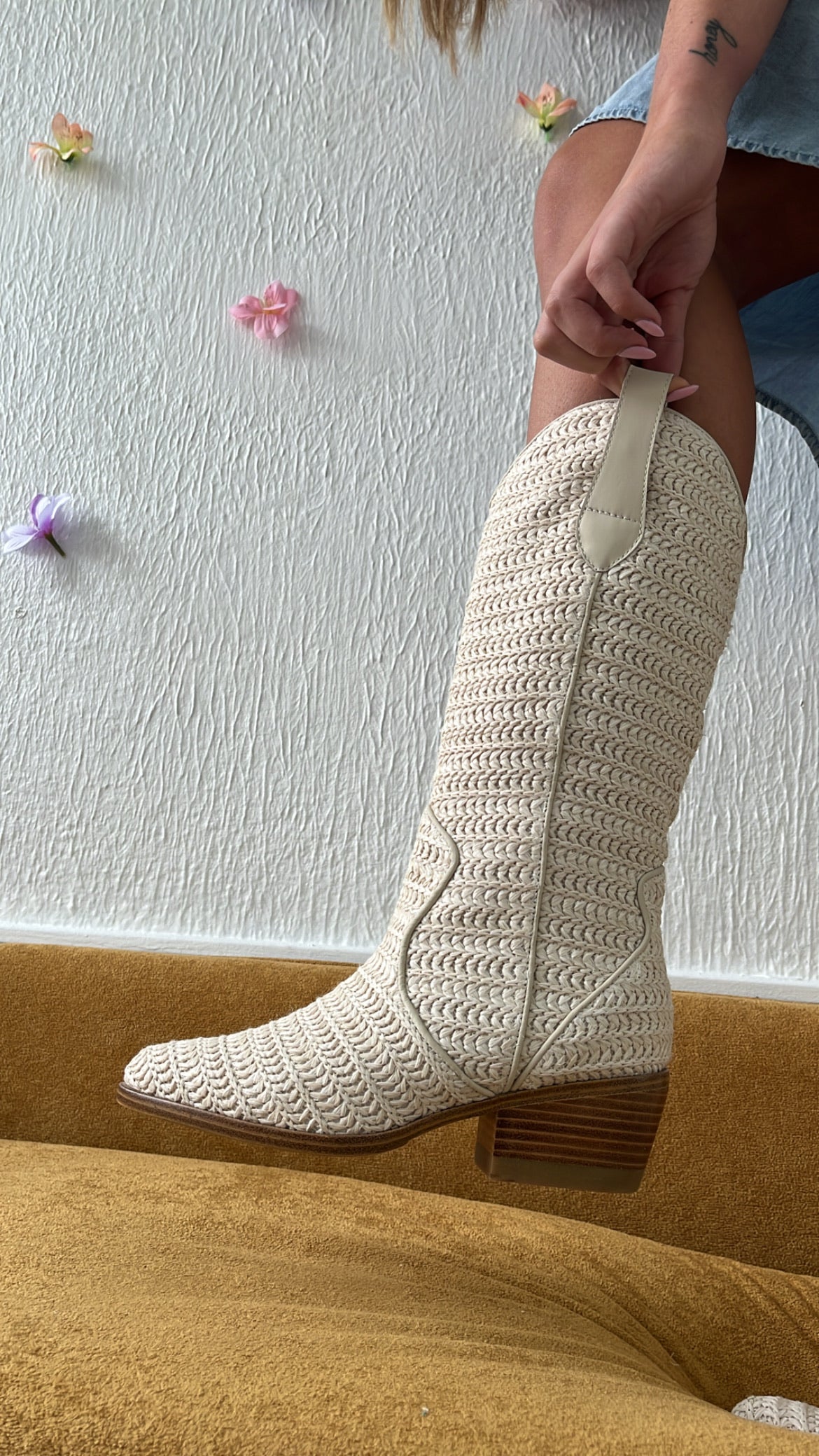 Sunkissed Wrangler Crochet Boot, Ivory