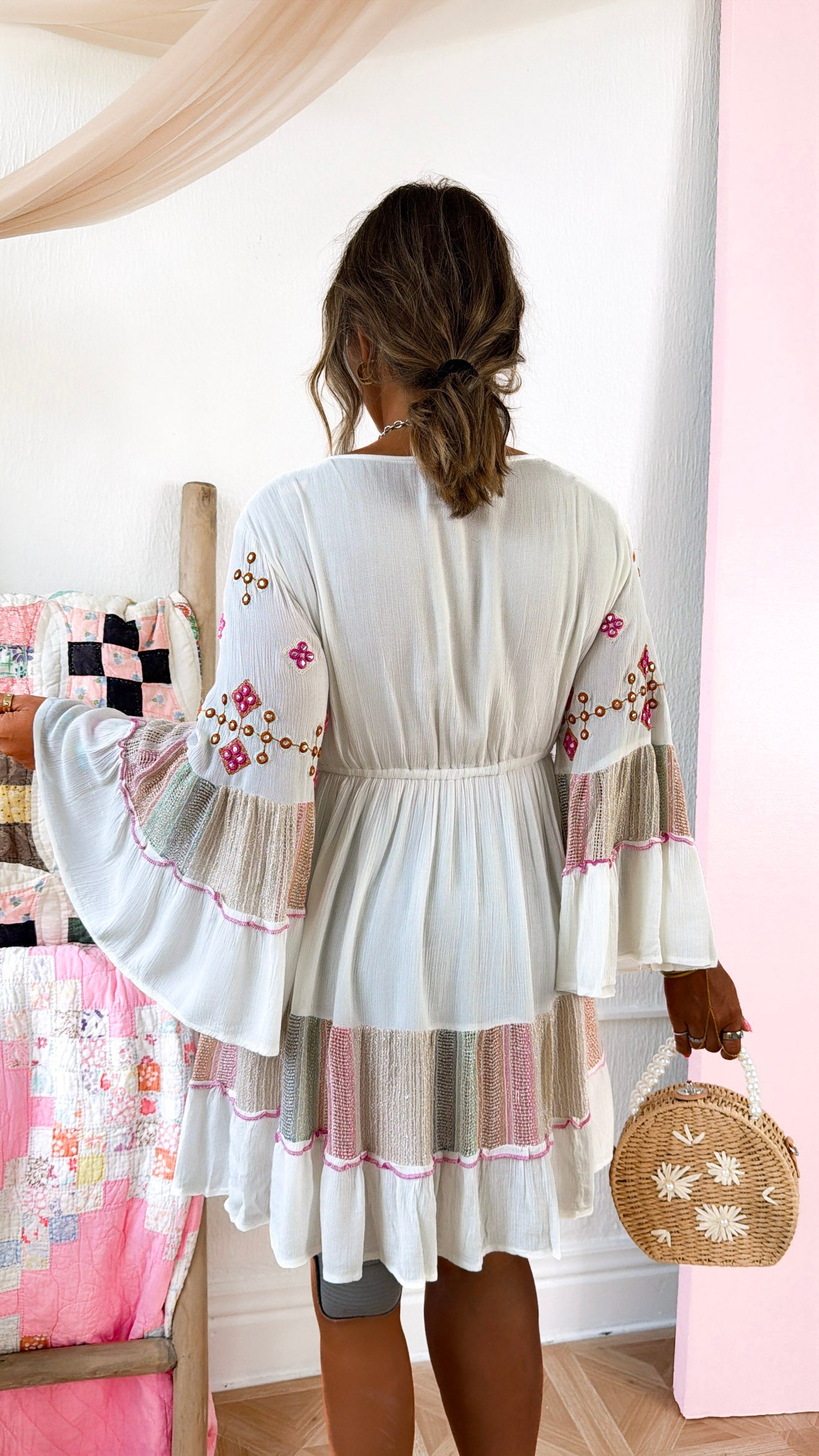 Simple Springs Mini Dress, Ivory