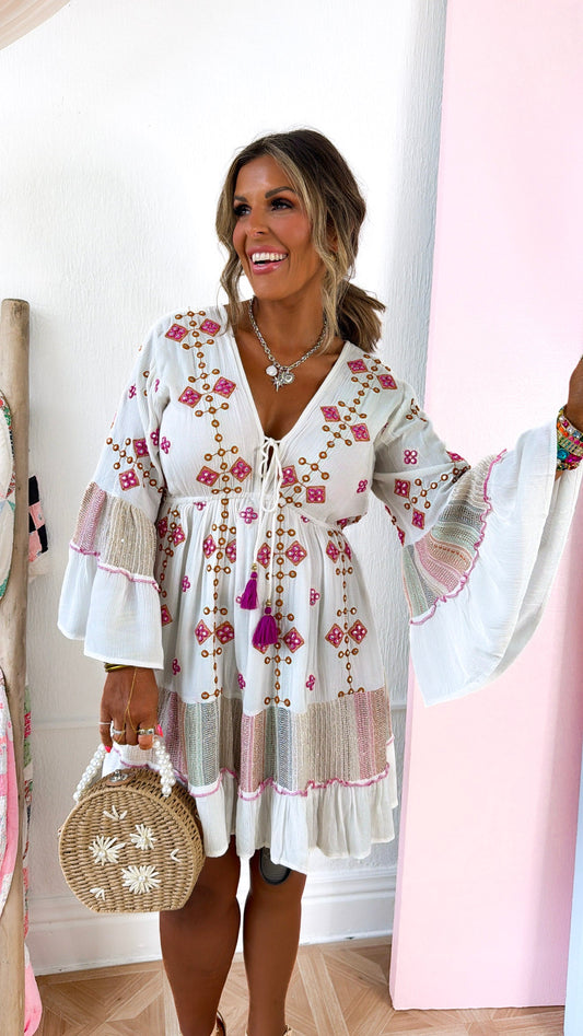 Simple Springs Mini Dress, Ivory