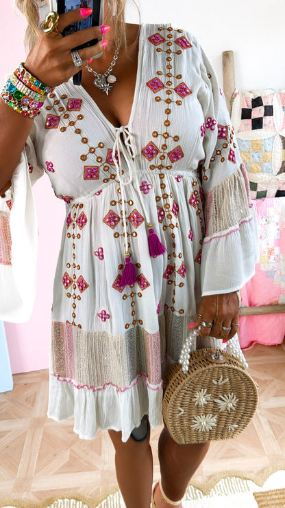 Simple Springs Mini Dress, Ivory