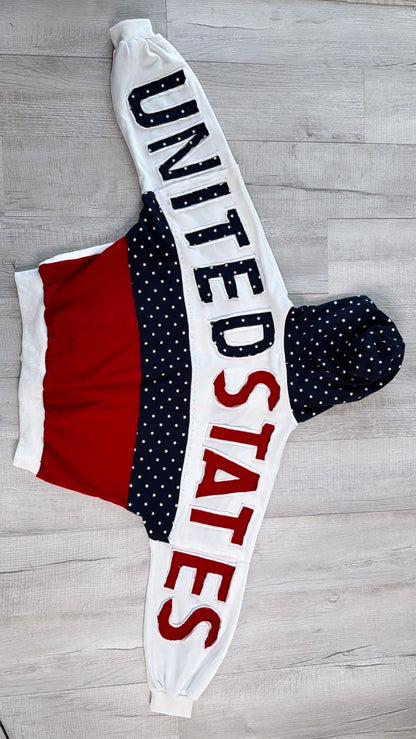 USA Patchwork Crewneck, Off White