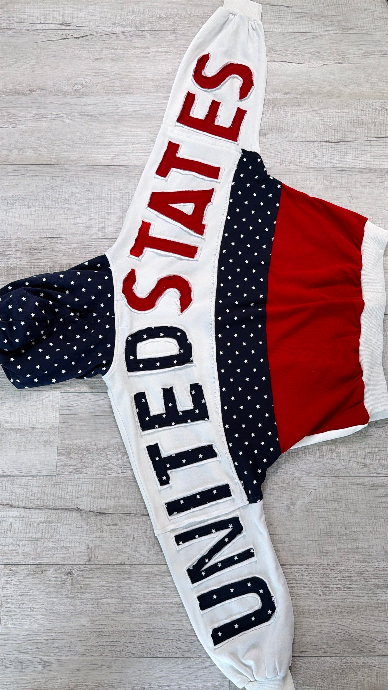 USA Patchwork Crewneck, Off White