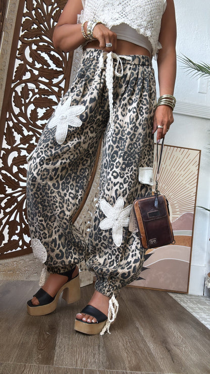 Rare Form Patched Joggers, Sand Leopard