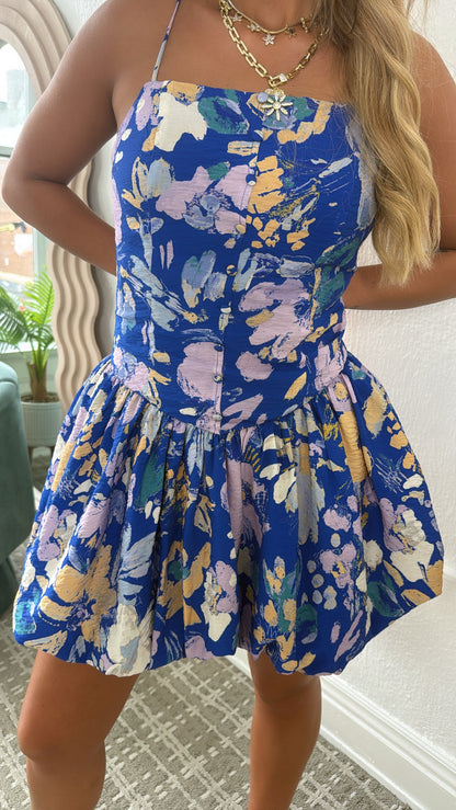 Seaberry Bubble Dress, Retro Blue