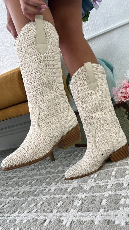 Sunkissed Wrangler Crochet Boot, Ivory