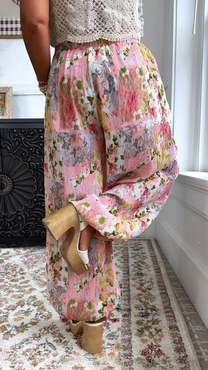 Trail Bloom Jogger Pants, Pink Multi