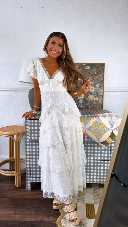 Soft Cloud Ruffle Dress, Ivory