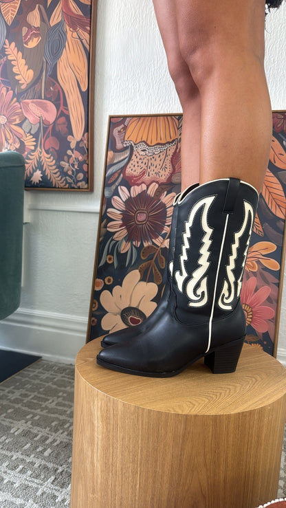Western Revival Boot, Black