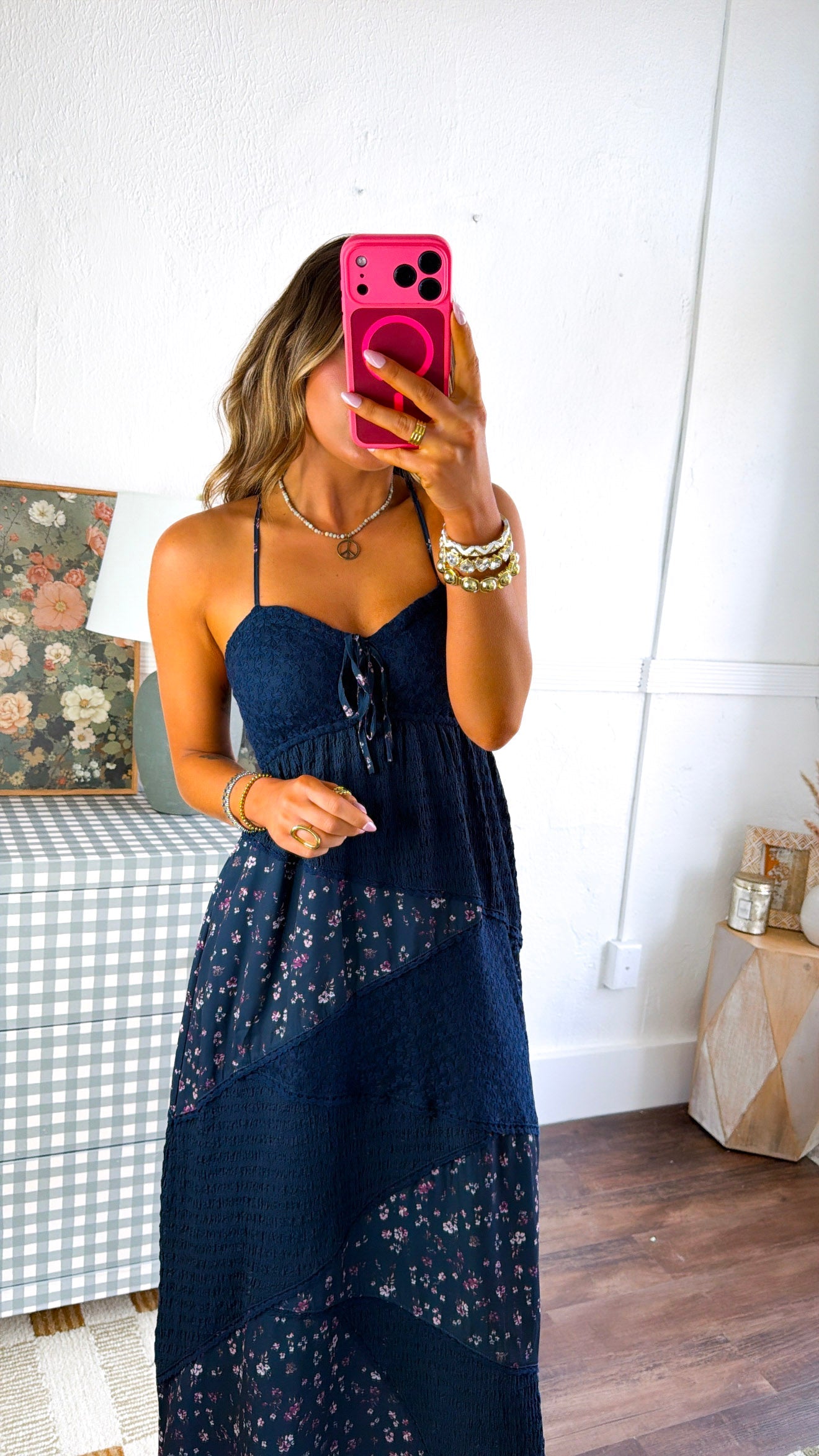 The Garden Maxi Dress, Navy Multi